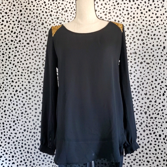 Gianni Bini blouse with gold sequins - Picture 1 of 4